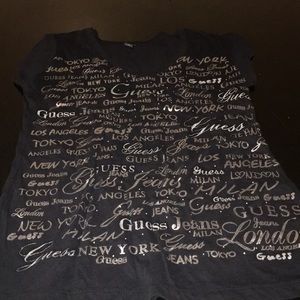 Guess T-shirt black/silver worn once